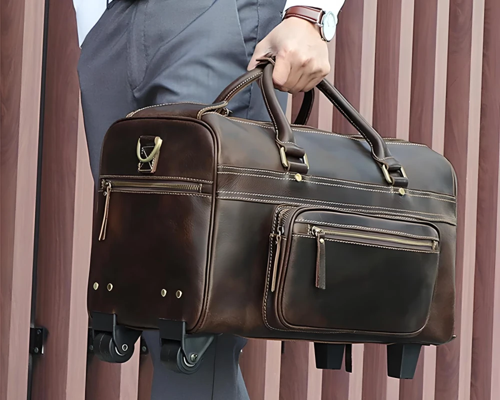 womens leather carry on luggage
