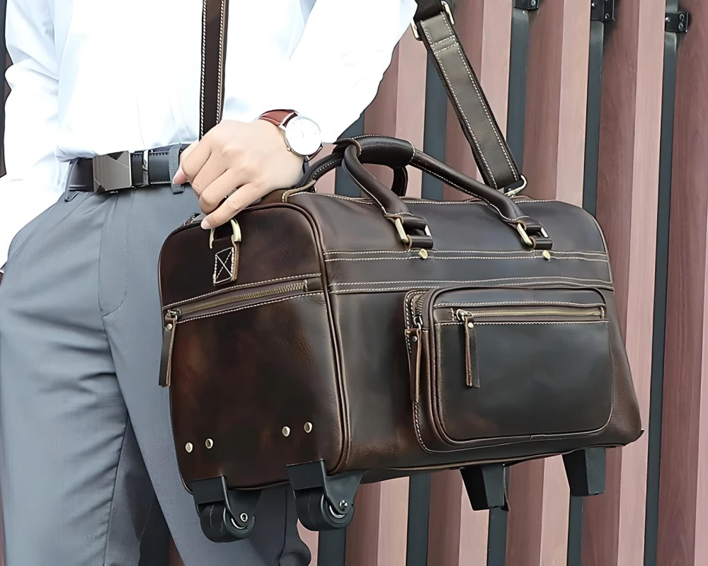 womens leather carry on luggage